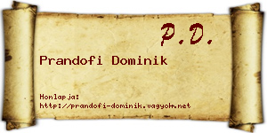 Prandofi Dominik névjegykártya